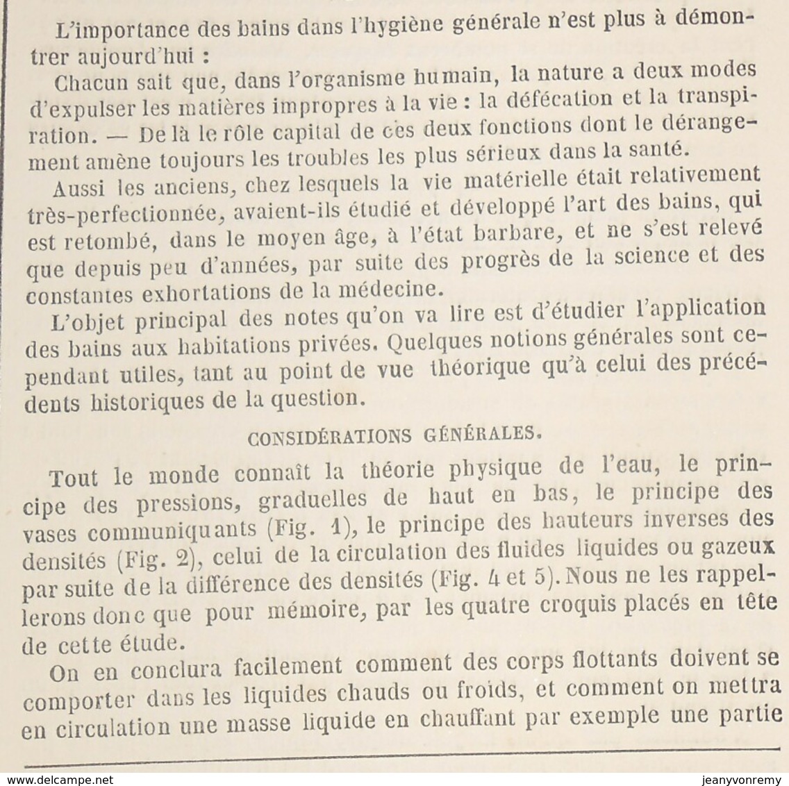 Plan Des Bains Dans Les Habitations Privées. 1869 - Arbeitsbeschaffung