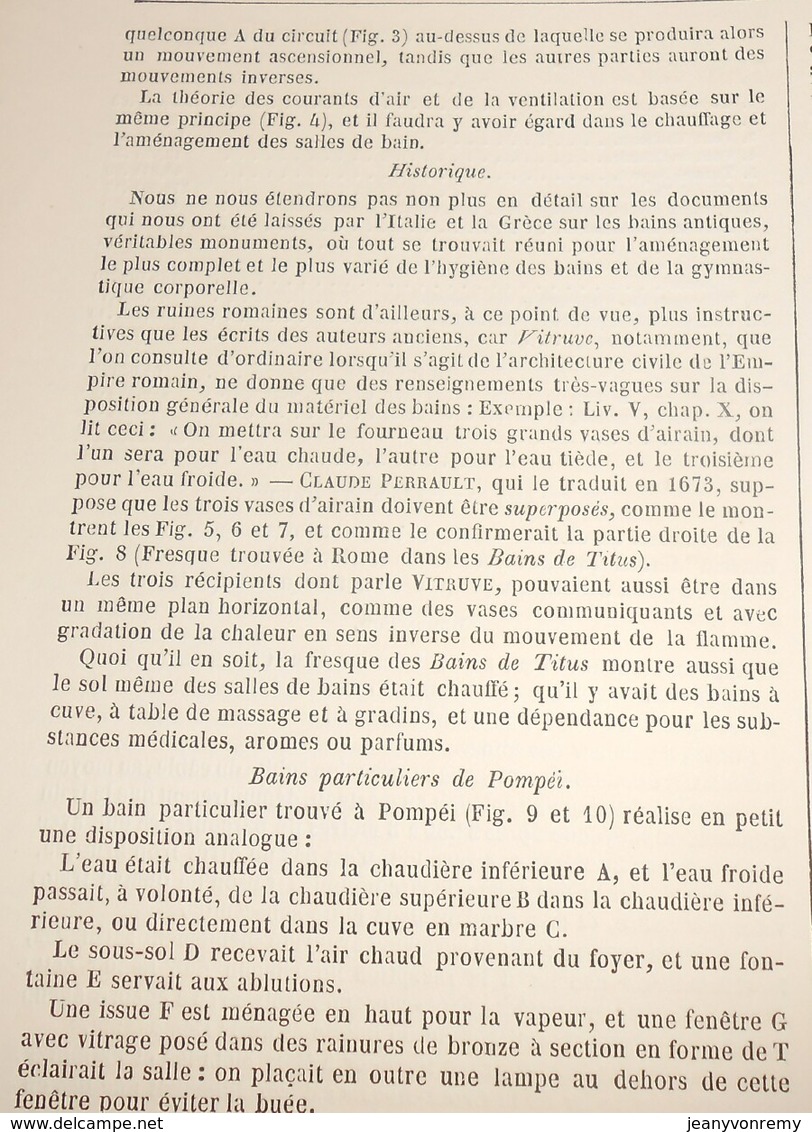 Plan Des Bains Dans Les Habitations Privées. 1869 - Arbeitsbeschaffung