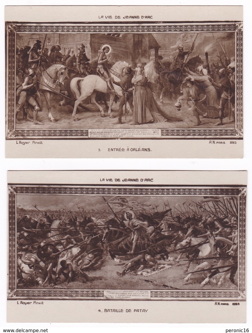 Jolie Série De 5 CP Anciennes : La Vie De Jeanne D'Arc, Par Lionel Royer (1852-1926) - Logiciels