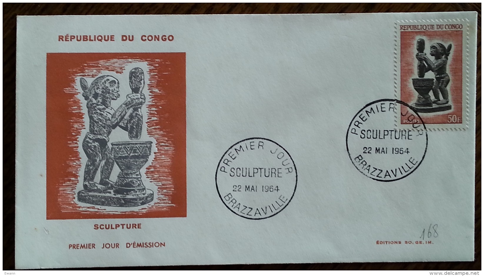 CONGO - FDC 1964 - YT N°168 - Sculpture - FDC