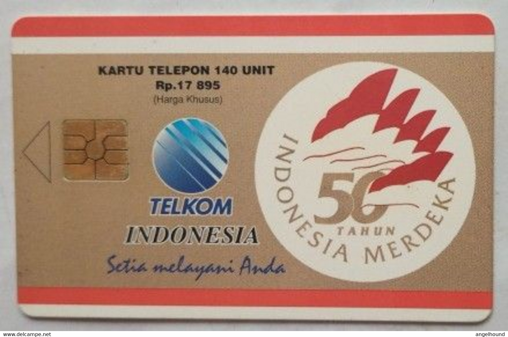 Indonesia Chip Card 140 Unit Rp 17,895, 50 Tahun Indonesia Merdeka - Indonesië