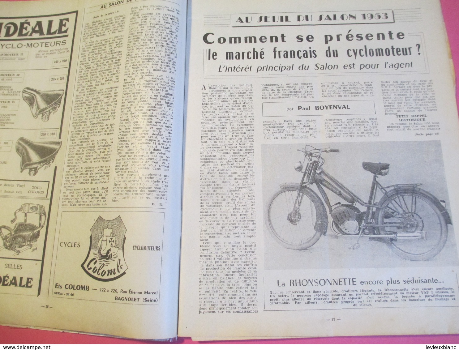 Revue d'époque/Cycles-Cyclomoteurs-Scooters/N° 22/40éme Salon l'Automobile Cycle/Salon de Paris /N° spécial/1953  AC140