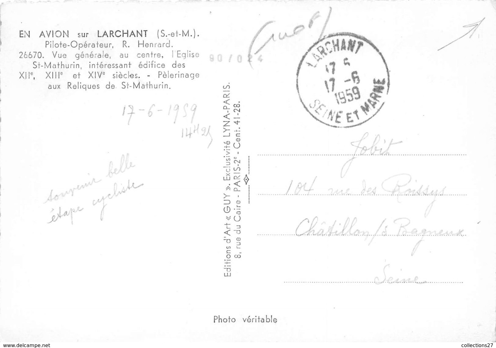 77-LARCHANT - EN AVION - Larchant