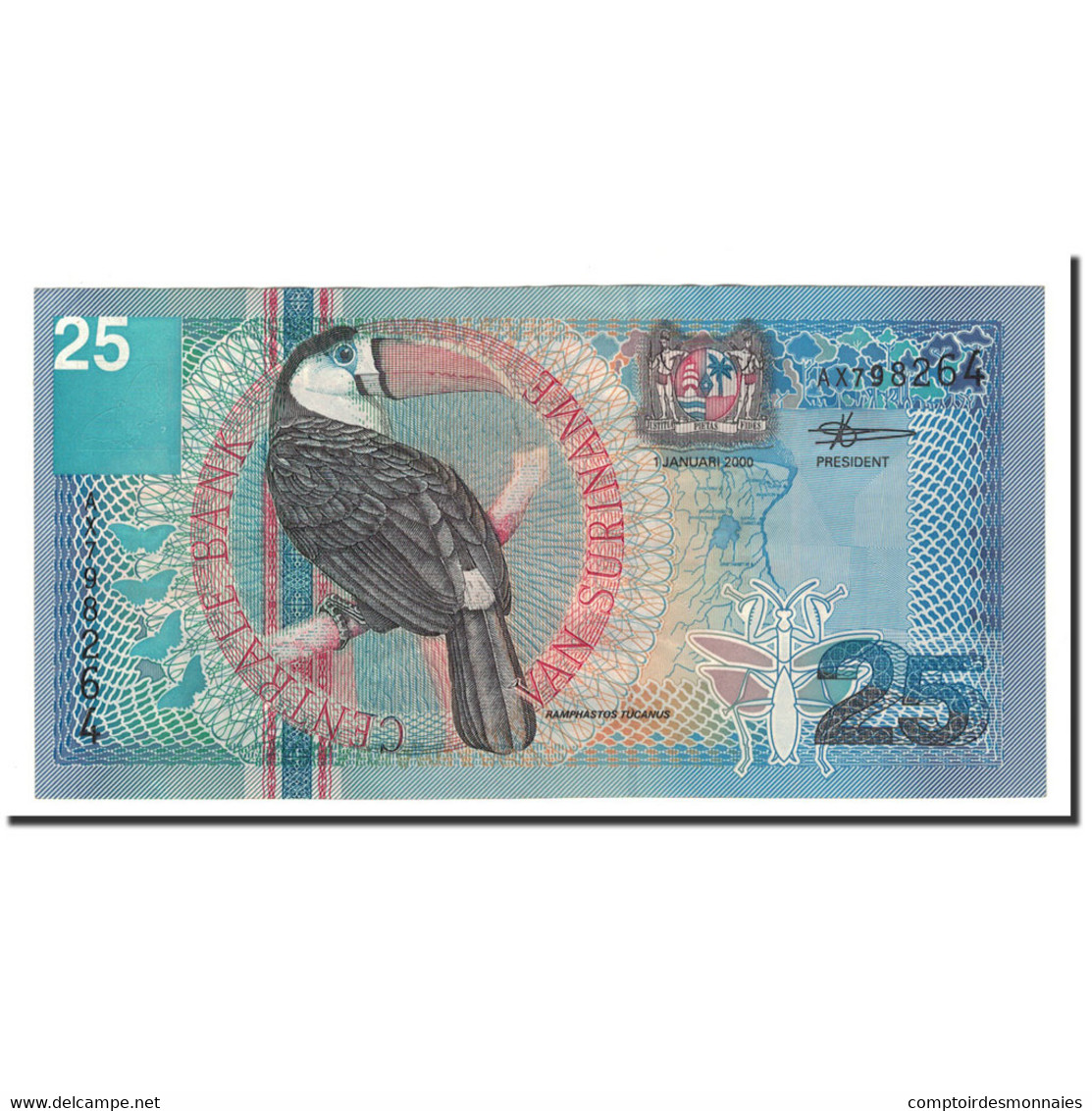 Billet, Surinam, 25 Gulden, 2000, 2000-01-01, KM:148, SUP - Suriname