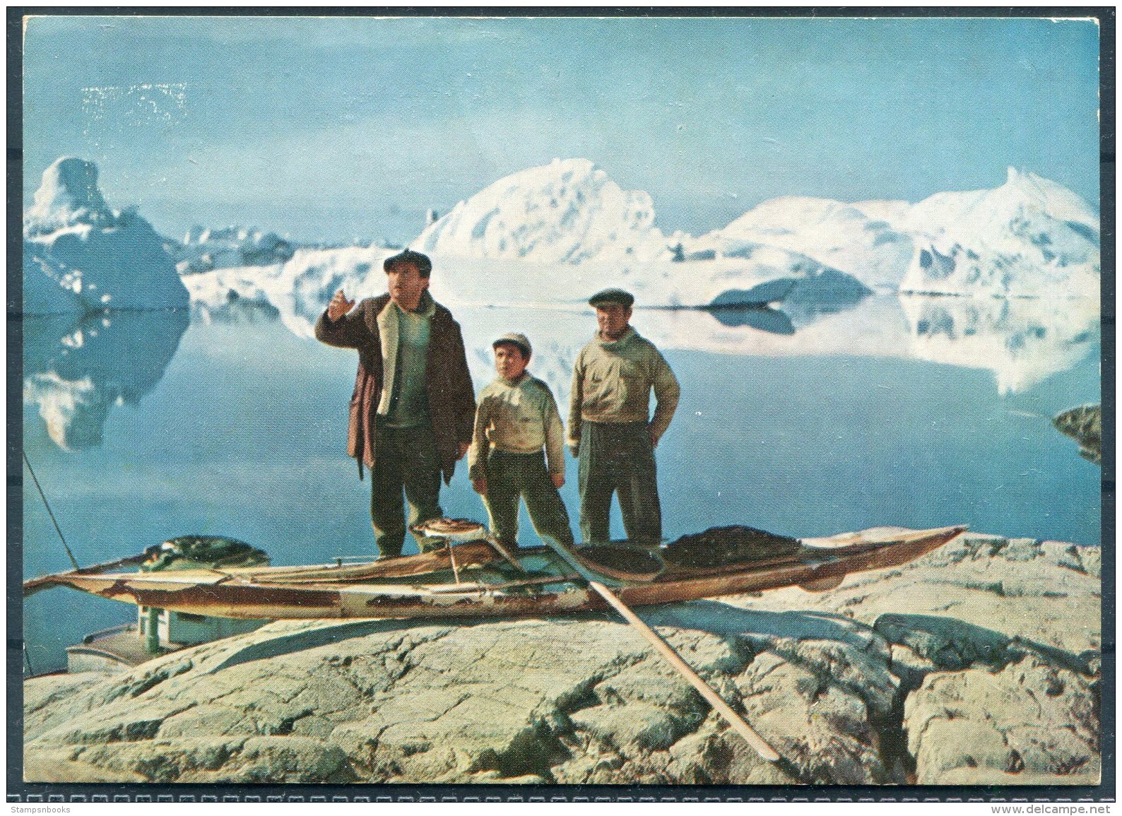 1959 Greenland Native Sealers 'QIVITOQ' Film Godthab Postcard. Pentothal Sodium Medical Advertising - Doctor, New York - Lettres & Documents