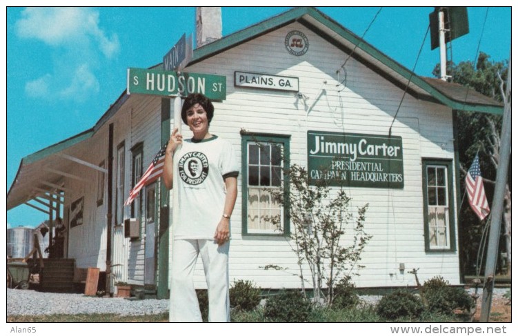 Jimmy Carter Presidential Campaign Headquaters, Plains Georgia, US President, C1970s Vintage Postcard - Präsidenten