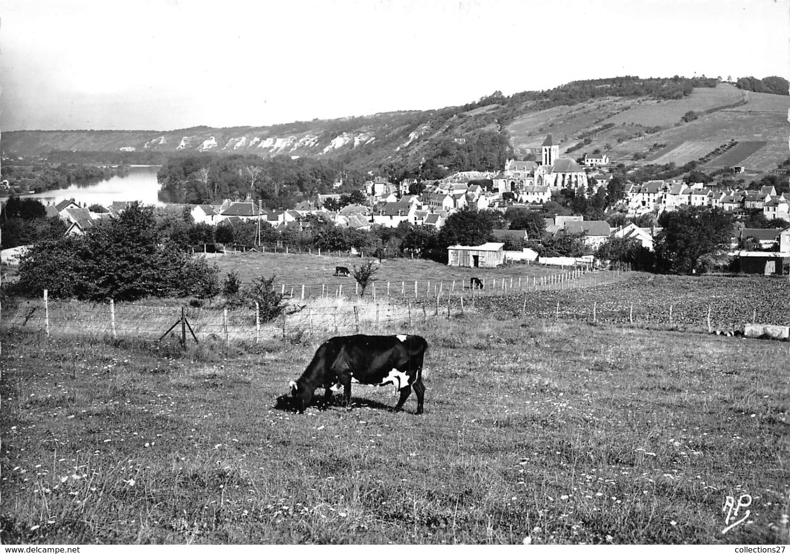 95-VETHEUIL- VUE GENERALE EN DIRECTION DE LA ROCHE GUYON - Vetheuil