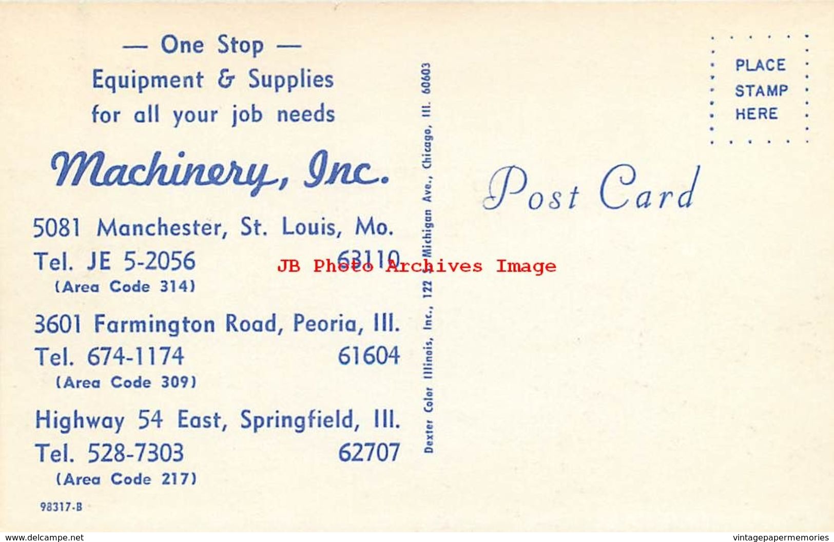 278737-Illinois, Springfield, Machinery Inc, Equipment & Supplies, Dexter Press No 98317-B - Springfield – Illinois
