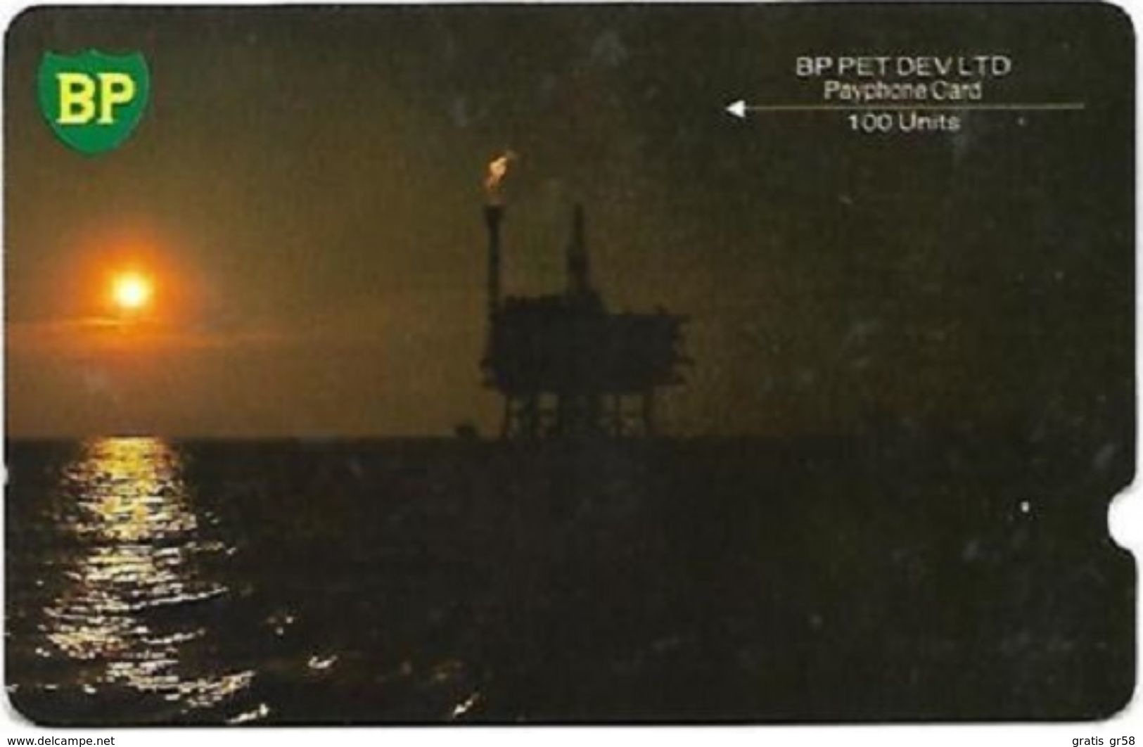 United Kingdom -  Oil Rigs - GPT, BP (Small Logo - Deep Notch), 100 Units, Text BP PET DE, Without CN, Used - [ 2] Oil Drilling Rig