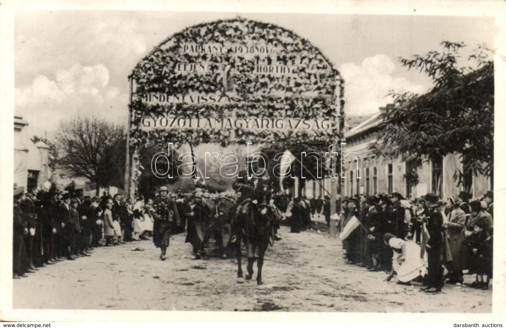 T2/T3 1938 Párkány, Stúrovó; Bevonulás, Díszkapu / Entry Of The Hungarian Troops, Decorated Gate (fl) - Zonder Classificatie