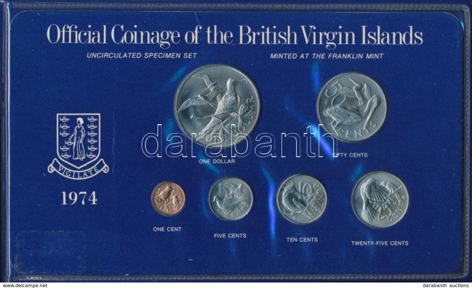 Brit Virgin-szigetek 1974. 1c-1D (6xklf) Forgalmi Szett Eredeti Tokban T:1 
British Virgin Islands 1974. 1 Cent - 1 Doll - Zonder Classificatie