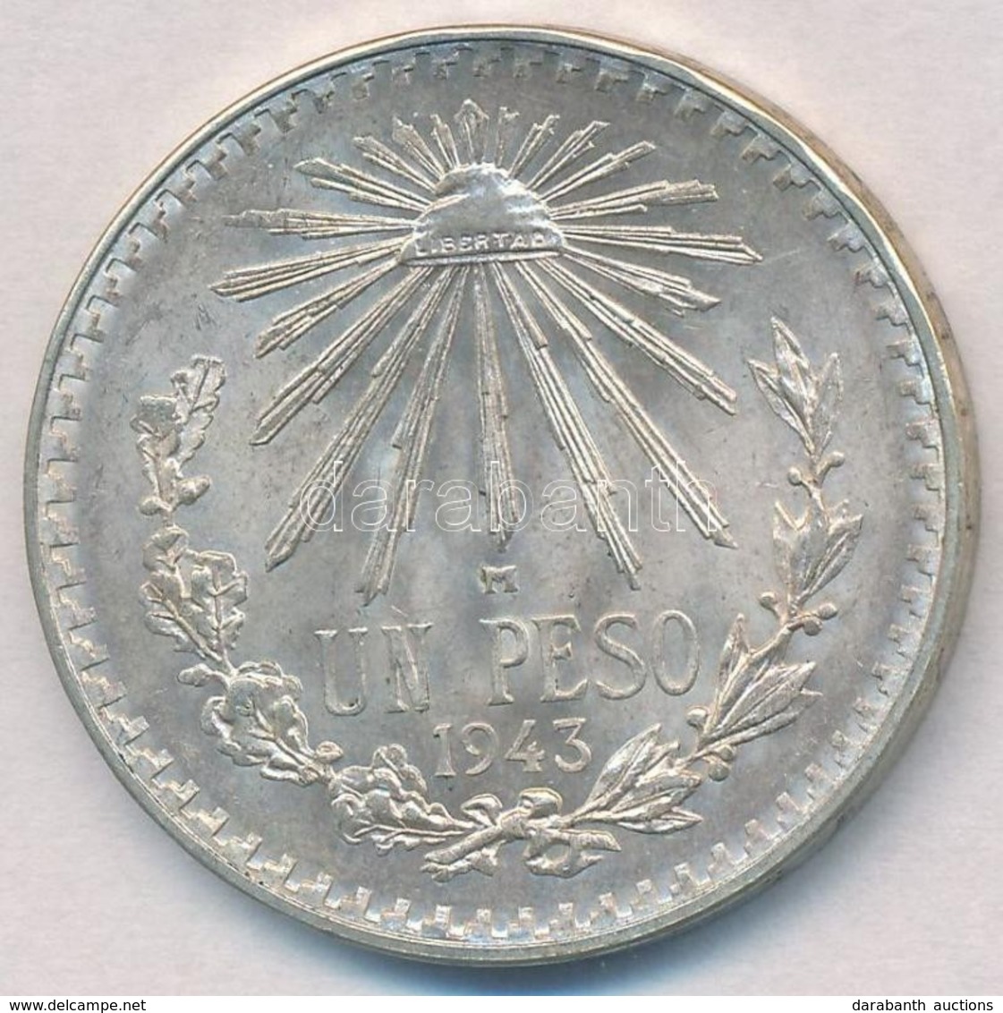 Mexikó 1943. 1P Ag T:1-
Mexico 1943. 1 Peso Ag C:AU
KM#455 - Zonder Classificatie