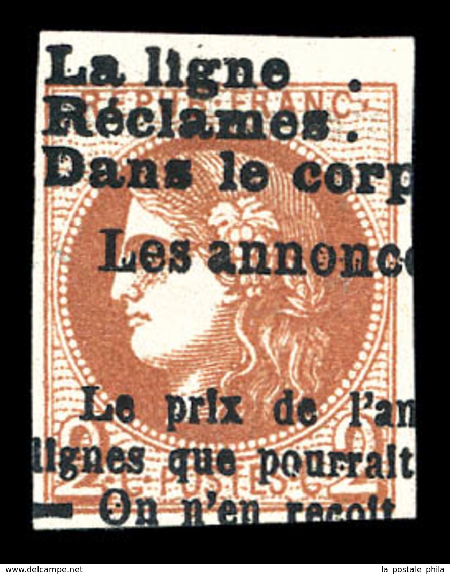 O N°40B, 2c Brunrouge Obl Annulation Typo Des Journaux, TTB (signé Scheller/certificat)   Qualité: O   Cote: 400 Euros - 1870 Ausgabe Bordeaux