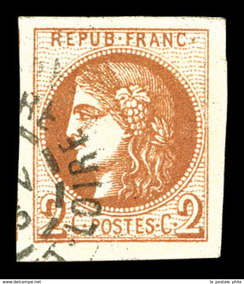 O N°40B, 2c Brunrouge Rep 2, Quatre Belles Marges. SUP (signé Brun/certificat)   Qualité: O - 1870 Ausgabe Bordeaux