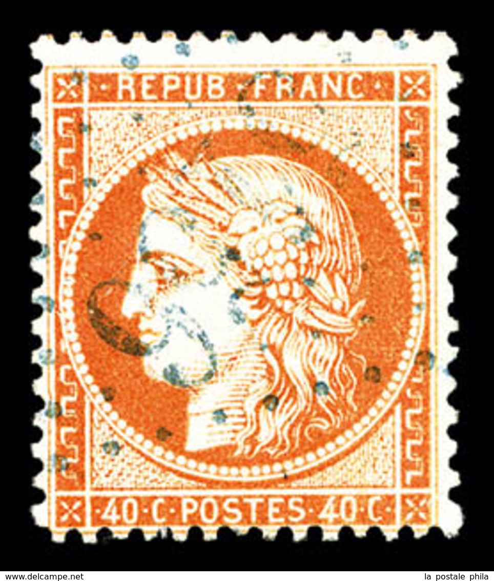 O Cavalle, N°38, 40c Orange Oblitération Gros Chiffres Bleu '5156' (CAVALLE), Rare Et Superbe (signé/certificat)    Qual - 1849-1876: Klassik