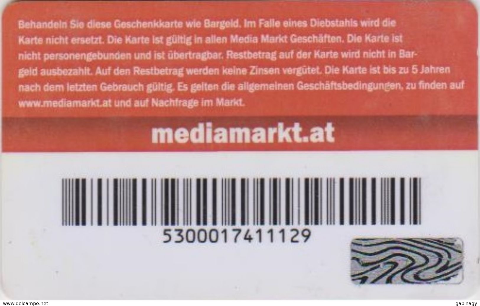 GIFT CARD - AUSTRIA - MEDIA MARKT 149 - LIEBENAU
