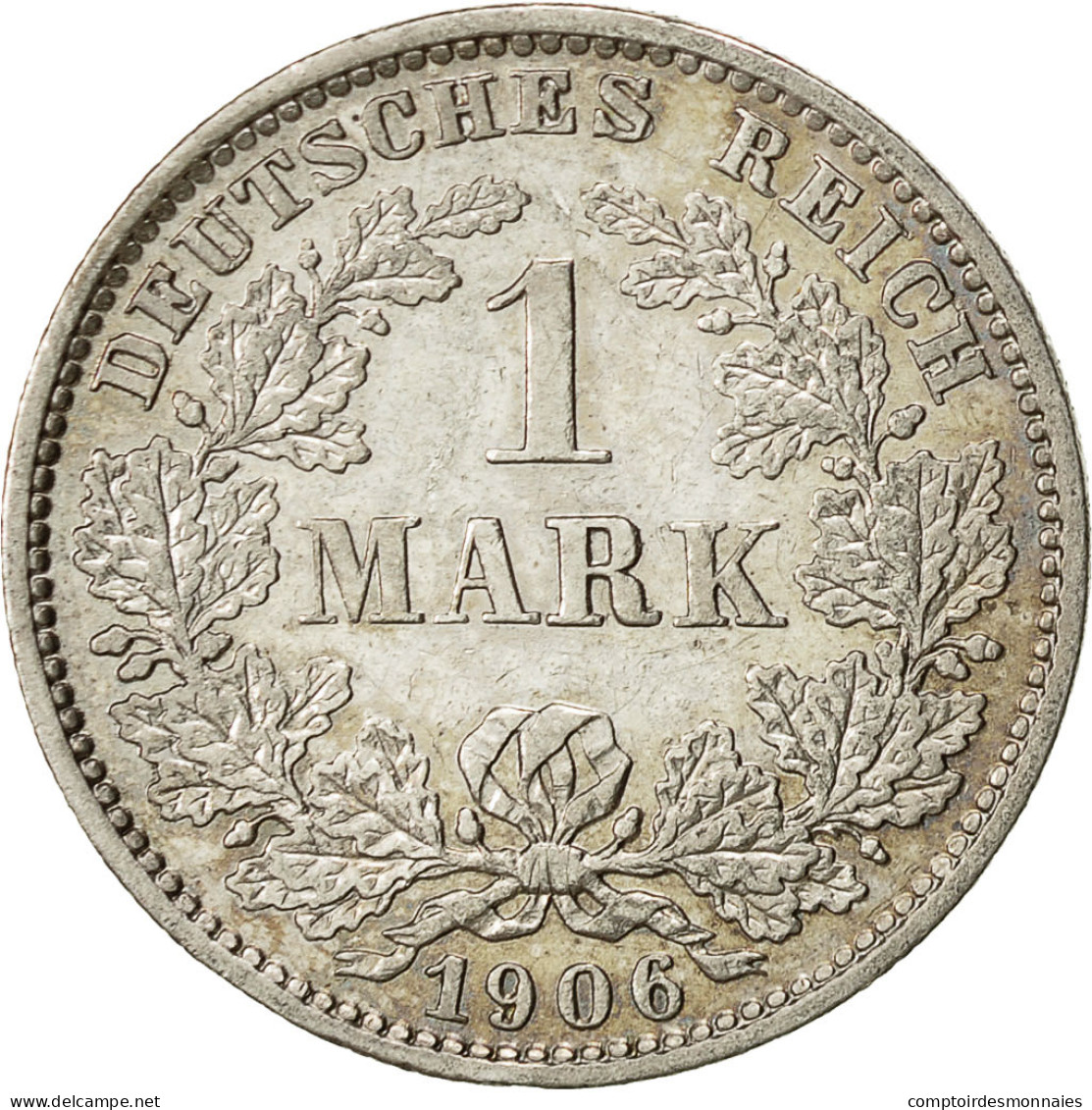 GERMANY - EMPIRE, Wilhelm II, Mark, 1906, Muldenhütten, TTB+, Argent, KM:14 - 1 Mark