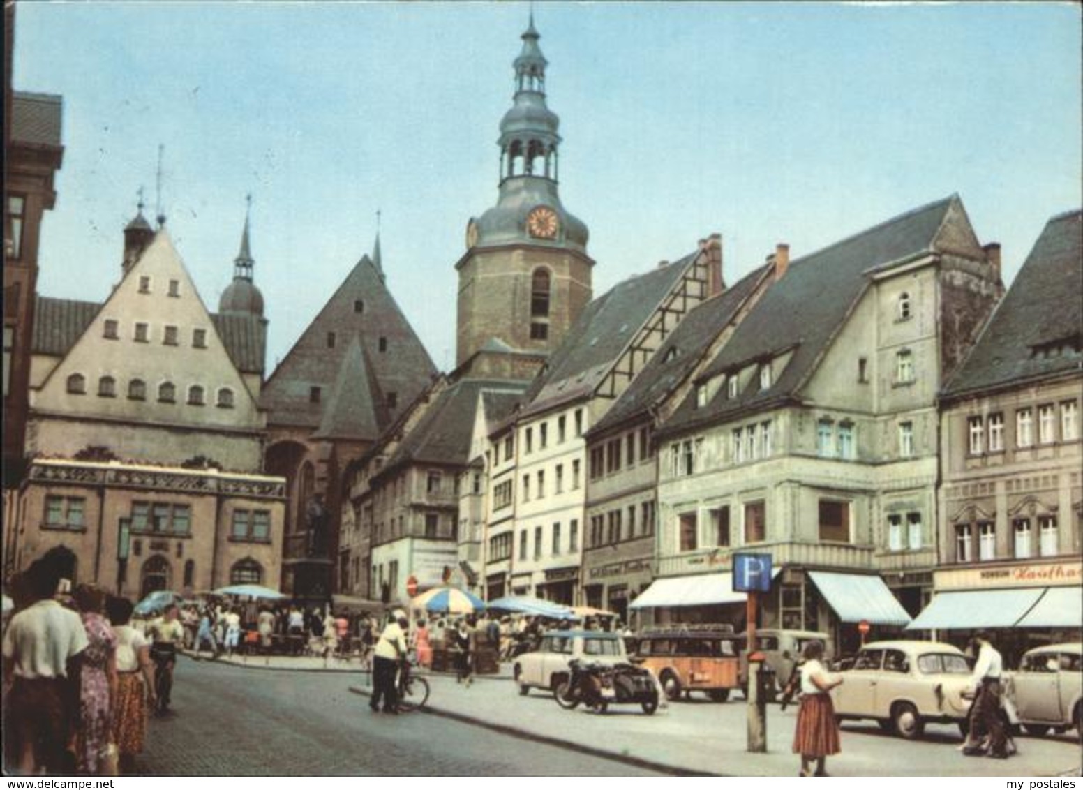 41238303 Eisleben Markt Autos Busse Menschen Lutherstadt Eisleben - Eisleben