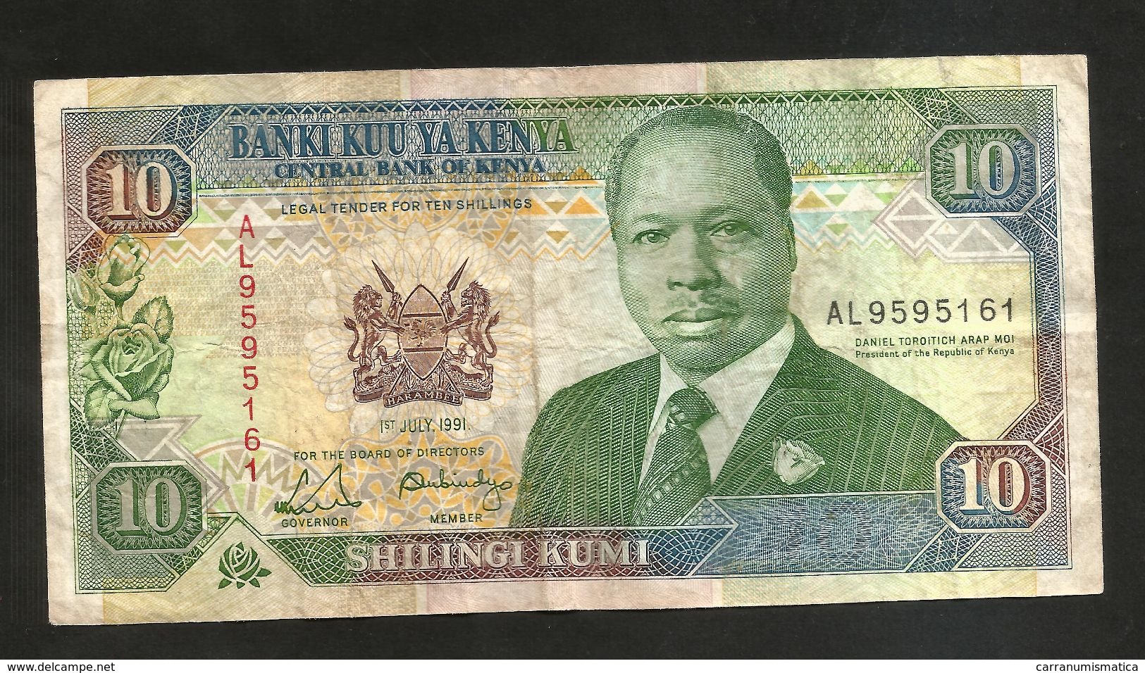 KENYA - CENTRAL BANK Of KENYA - 10 SHILLINGS (1991) - D. TOROITICH ARAP MOI - Kenya