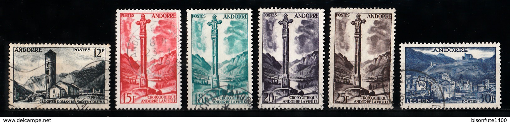 Andorre Français 1955 - 1958 : Timbres Yvert & Tellier N° 138 - 139 - 141 - 143 - 144 - 145 - 146 - 147 - 148 - 149 -... - Oblitérés