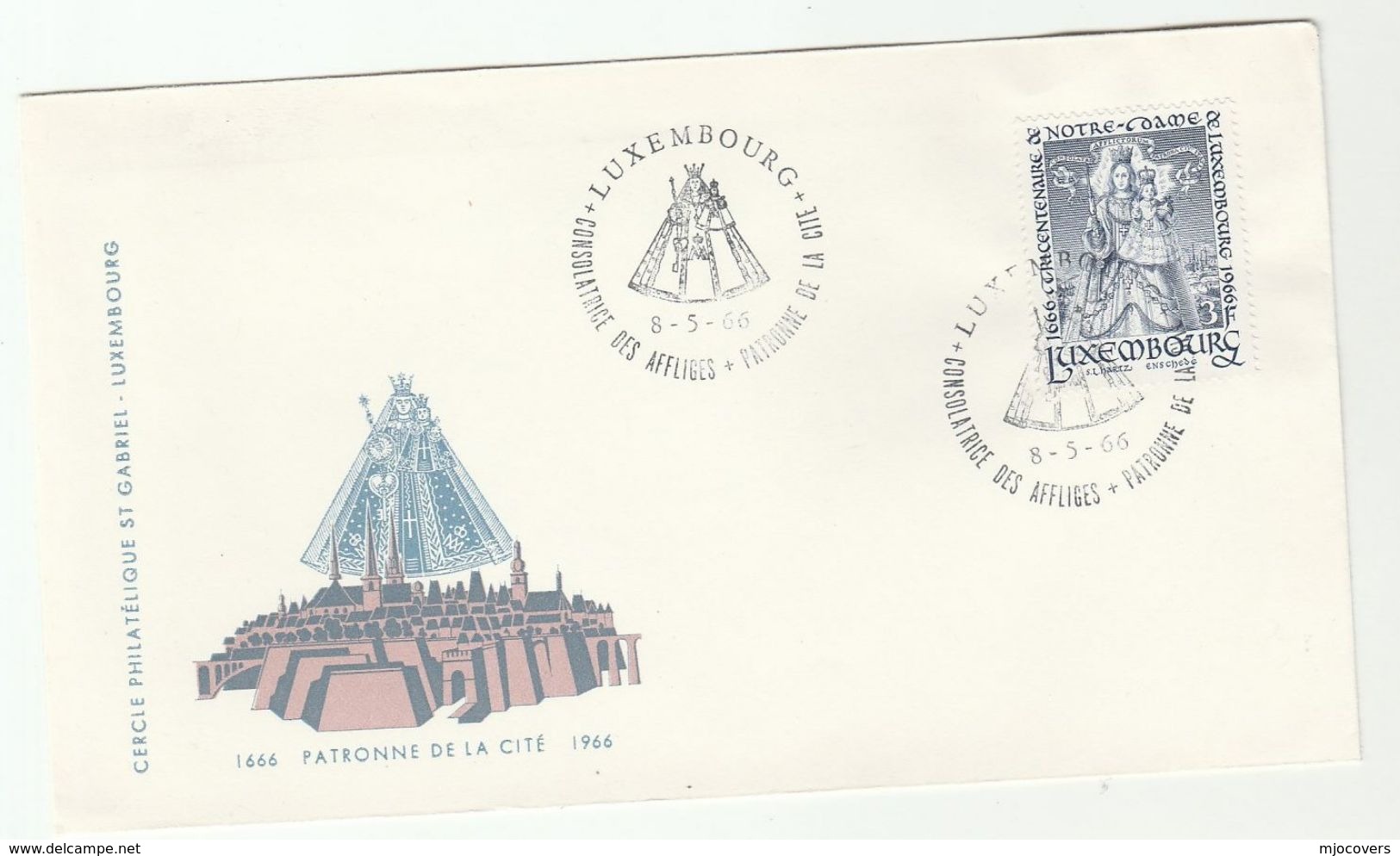 1966 LUXEMBOURG RELIGION Consoler Of The Afflicted EVENT COVER  Stamps - Brieven En Documenten