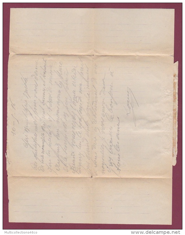 300318 GUERRE 14/18 - FM MILITARIA 1916 LETTRE TELEGRAMME  Noire TRESOR ET POSTES - Lettres & Documents