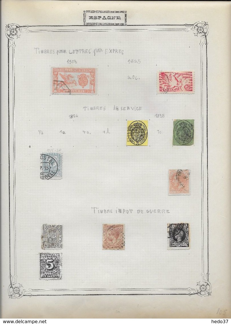 Espagne - Collection Vendue Page Par Page - Timbres Oblitérés / Neufs * - B/TB - Collezioni