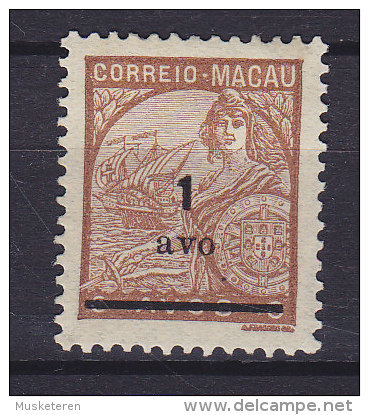 Macau 1941 Mi. 327     1 A Auf 6 A Allegorie "Portugal" Und San Gabriel Overprinted 1 AVO, MH* - Unused Stamps