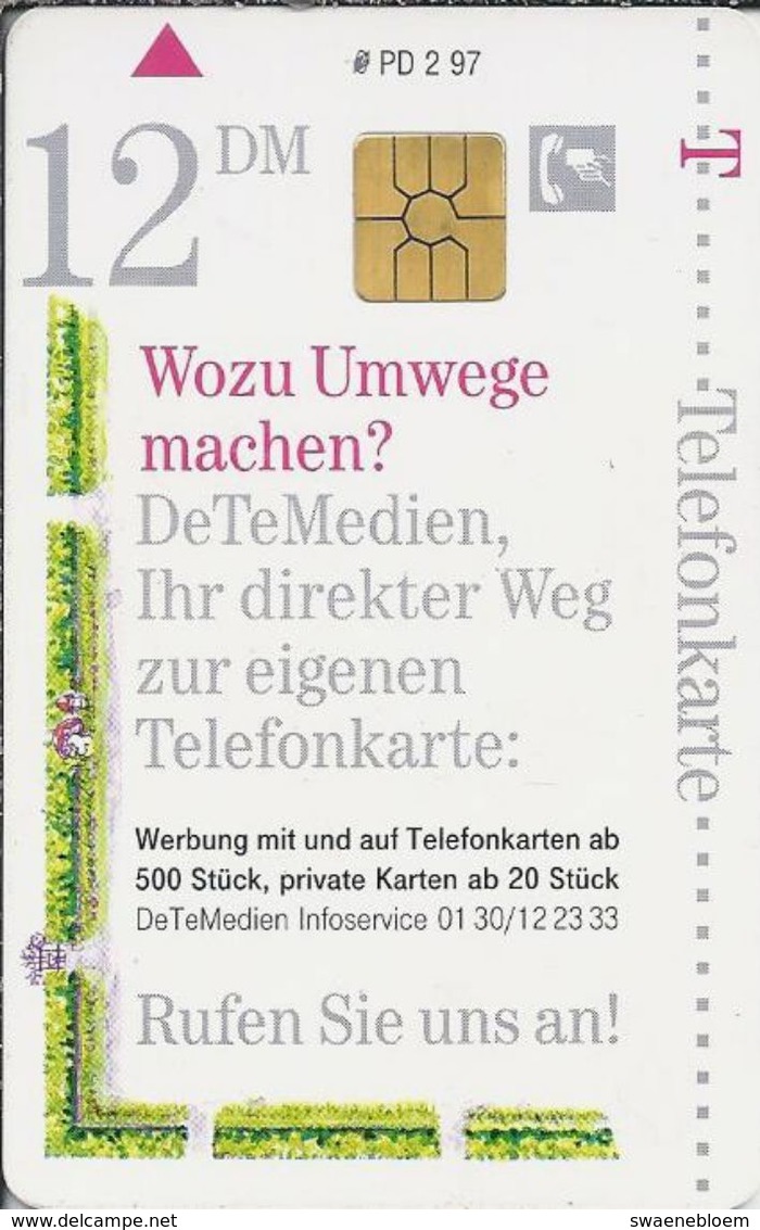 DE.- Telefonkarte 12 DM. Wozu Umwege Machen?  Doolhof. Duitsland. PD 2 97. - GSM, Cartes Prepayées & Recharges