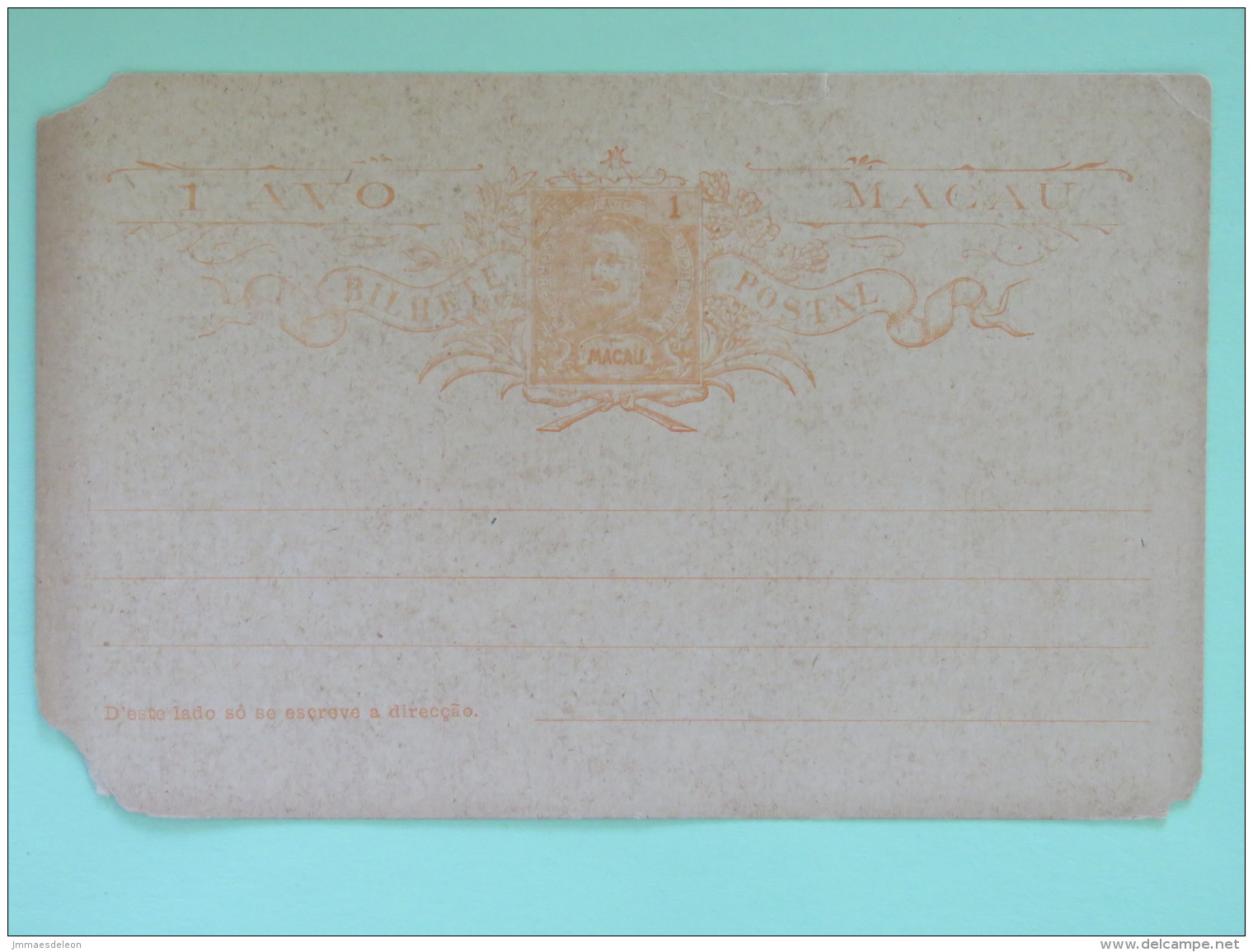 Macau Around 1900 Stationery Postcard - Brieven En Documenten