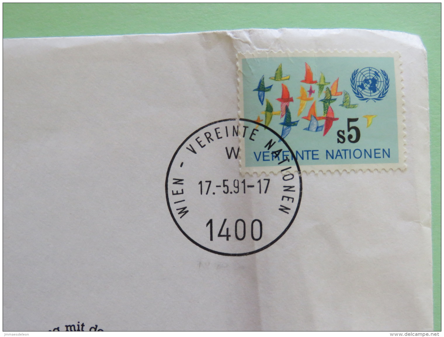 United Nations (Wien) 1991 Cover UNPA - Chidren Rights Cancel - Birds - Covers & Documents