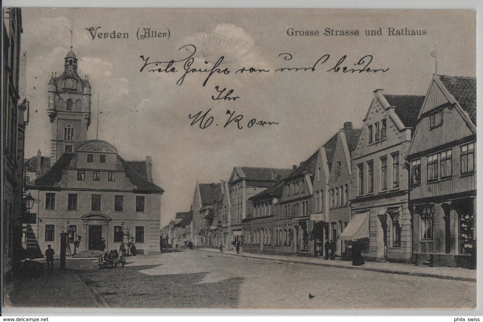 Verden Aller - Grosse Strasse Und Rathaus, Belebt - Verden