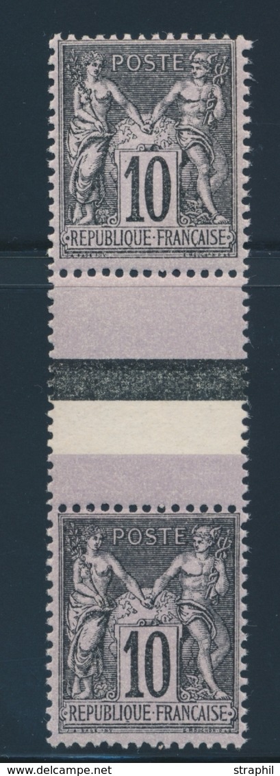 ** N°103b - 10c Noir S/lilas - Les 2 Types Se Tenant - TB - 1876-1878 Sage (Typ I)