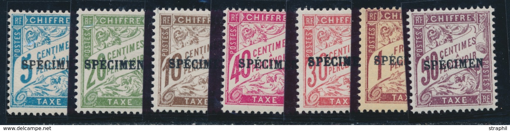 ** TIMBRES TAXE N°28/29, 31, 33, 35, 37, 40 CI2 - Specimen - TB - Cours D'Instruction