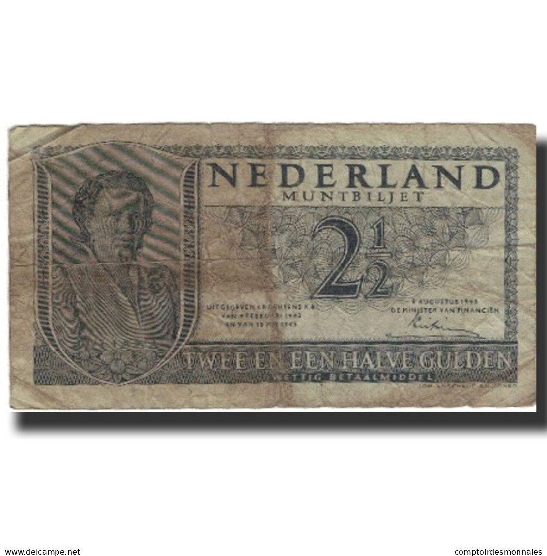 Billet, Pays-Bas, 2 1/2 Gulden, 1949-08-08, KM:73, AB - 2 1/2 Gulden