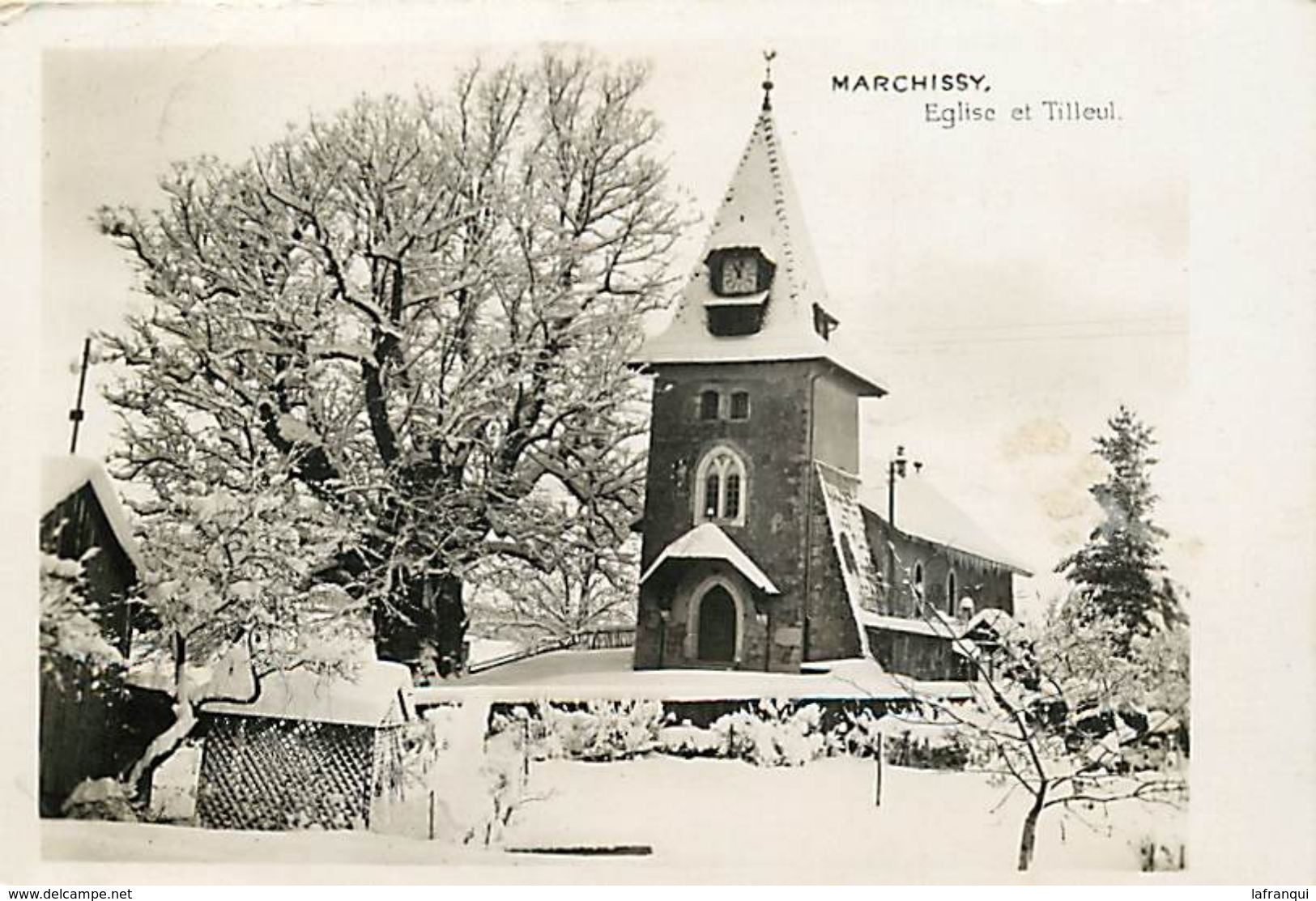 - Suisse -ref D90- Marchissy - L Eglise Et Le Tilleul Sous La Neige  - Carte Bon Etat - - Marchissy