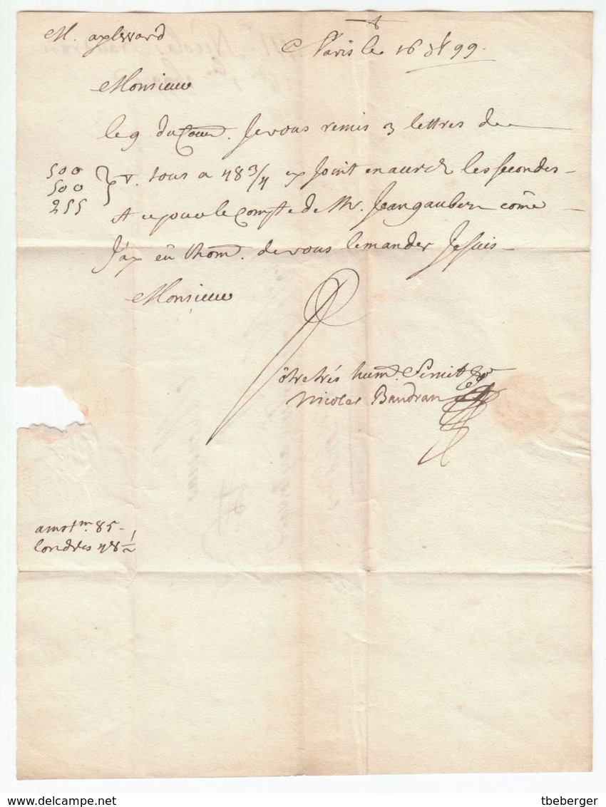 France Great Britain 1699 Entire Letter Paris To London With Bishop Mark (q184) - ...-1840 Precursores