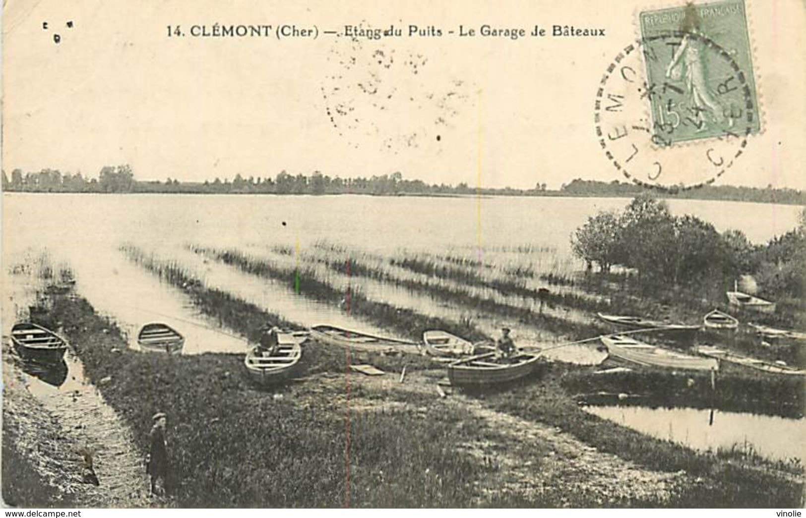 C-18-1806 : CLEMONT. ETANG DU PUITS. GARAGE DE BATEAUX. PECHEURS A LA LIGNE - Clémont