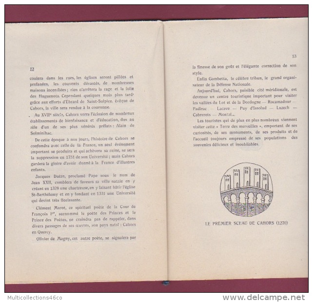 080218A REGIONALISME CAHORS - 1928 JEAN CALMON - Ses Monuments Et Principales Curiosités Avec Plan - Midi-Pyrénées