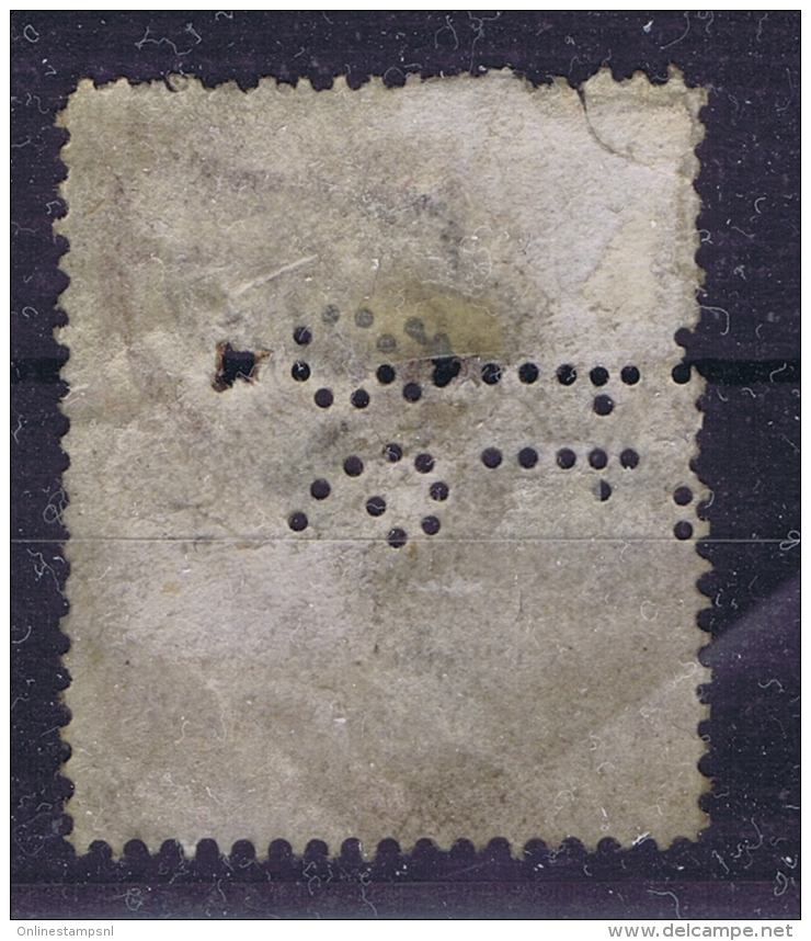 Rhodesia, British South Africa Company SG 13  Ten Pounds  Cancelled  Perforated, Perfin , Some Damage - Rhodesia Del Sud (...-1964)