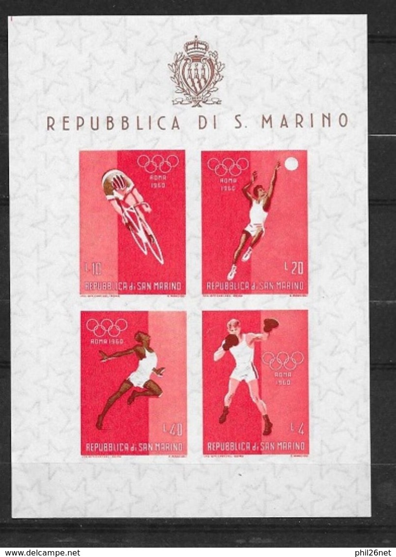 Saint Marin  Bloc N° 9  Jeux Olympiques De Rome    Neuf * *    TB  MNH  VF   - Sommer 1960: Rom