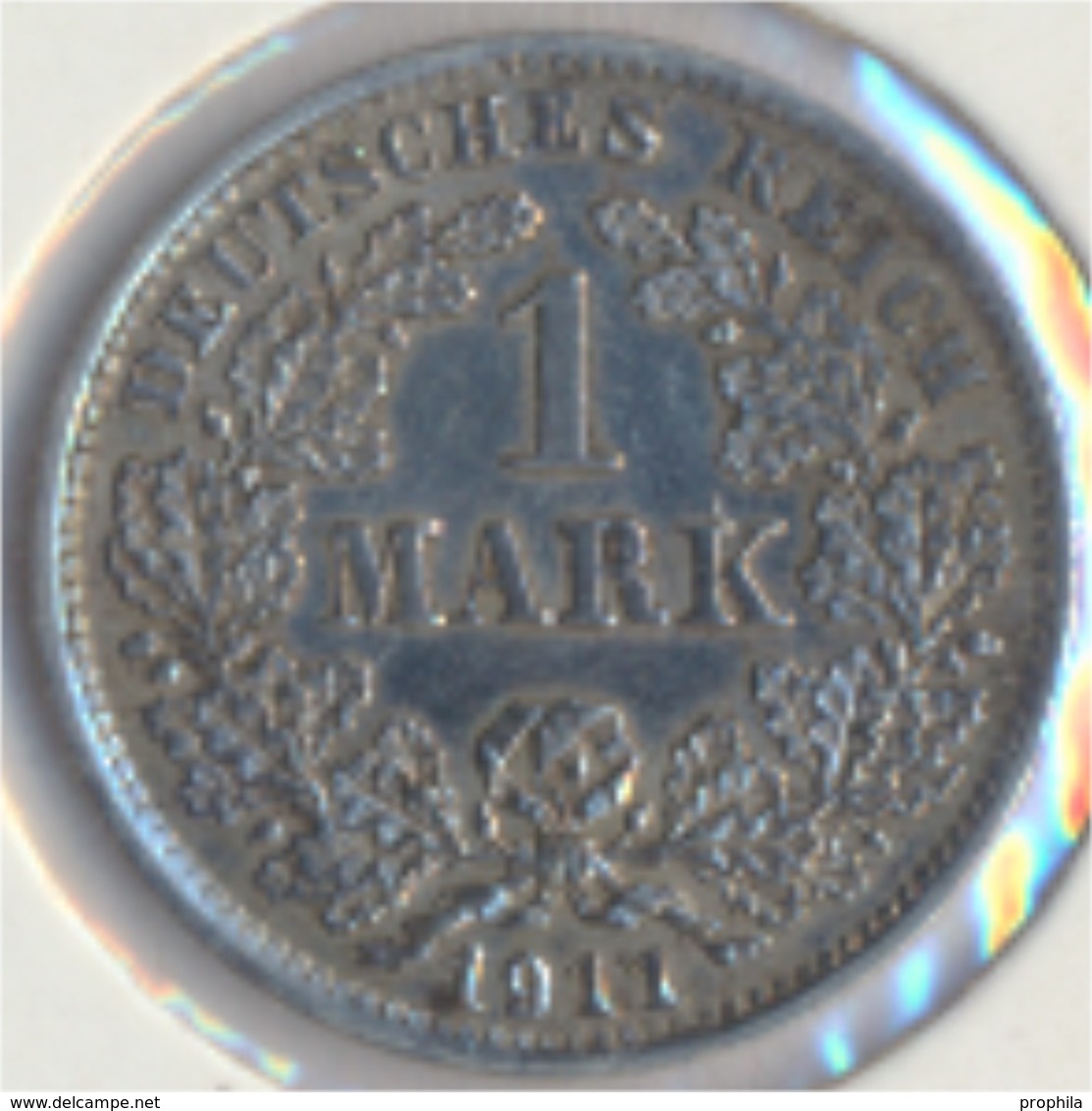 Deutsches Reich Jägernr: 17 1911 D Sehr Schön Silber 1911 1 Mark Großer Reichsadler Im Eichen (9157978 - 1 Mark