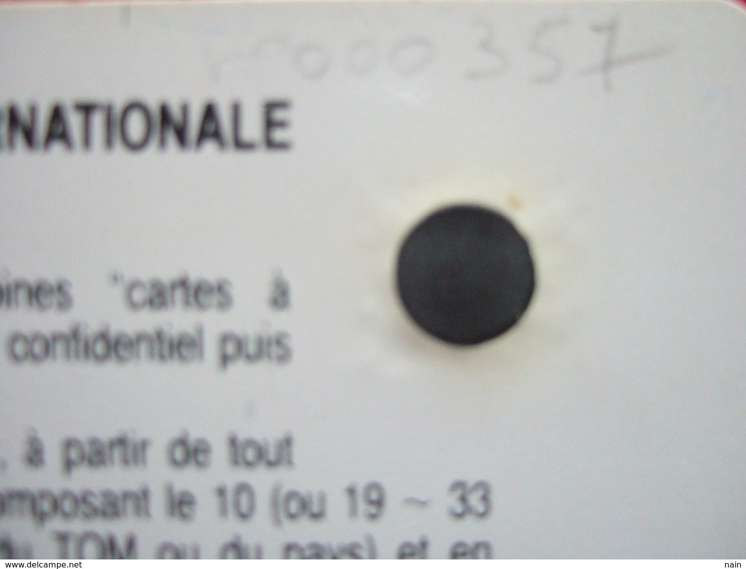 INTERNATIONALE - PUCE SC 3 - IMPRESSION OFSET - 15 N° NOIRS - AU VERSO N° 000357 EMBOUTIS - " TRES RARE " ( - Pastel