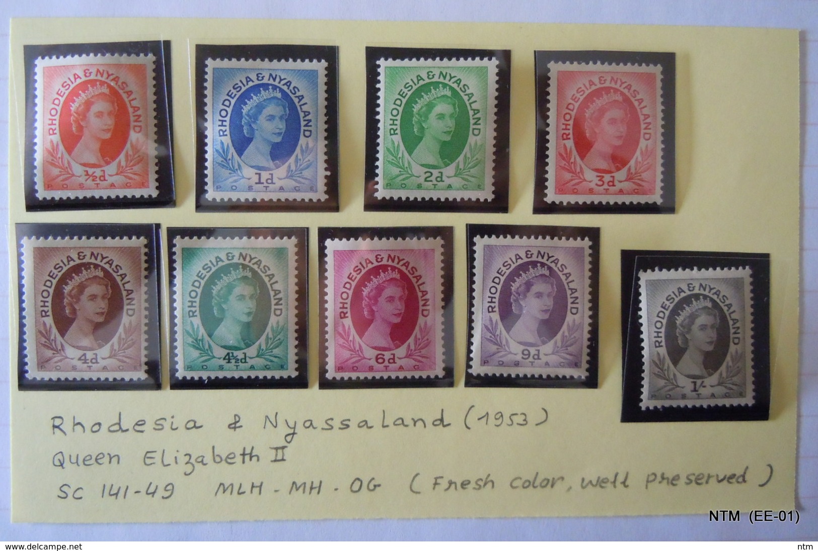 Rhodesia & Nyasaland Year 1953: Queen Elizabeth II Stamps. SC: 141-49 MH - Nyassaland (1907-1953)