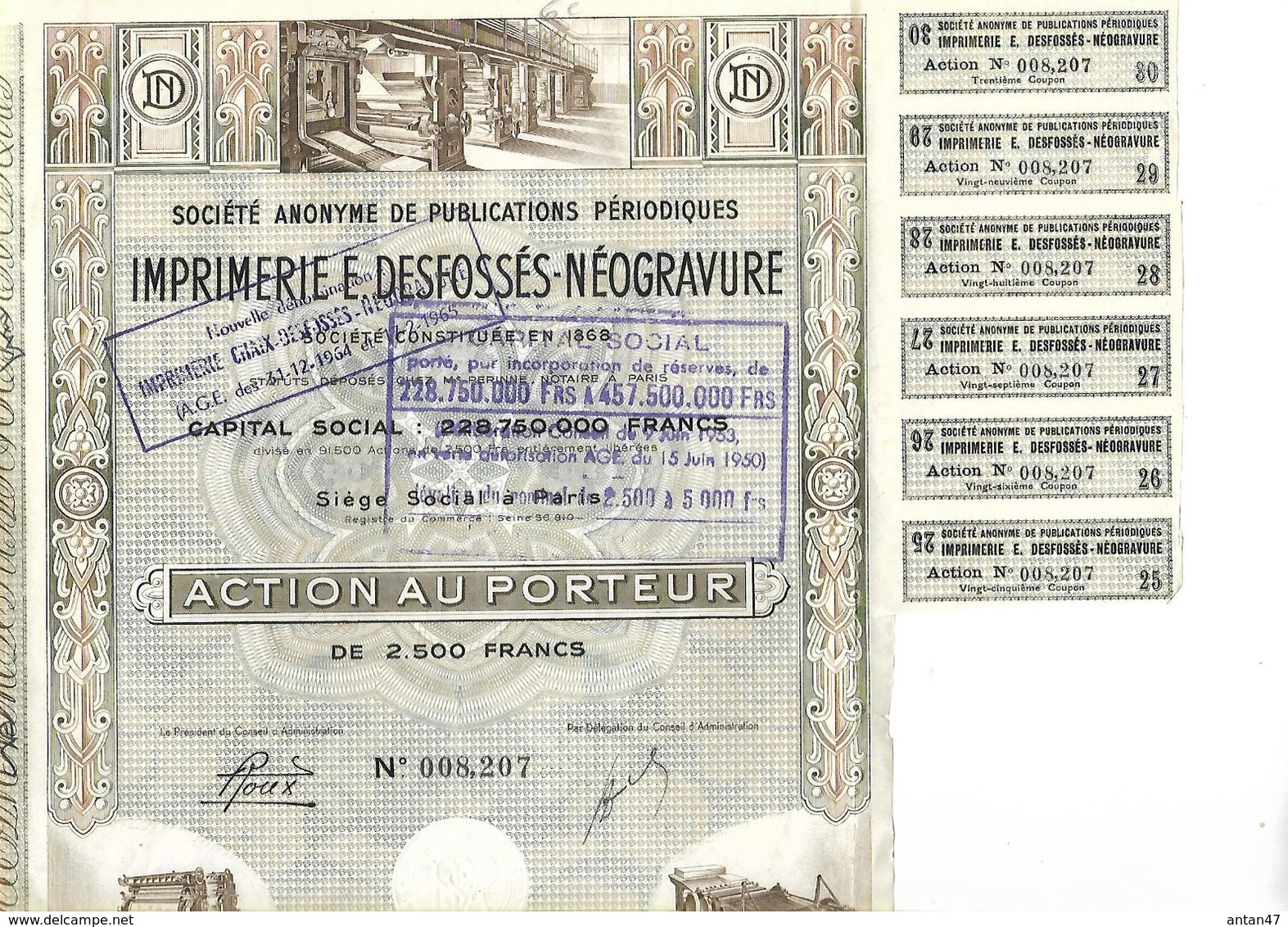 Action / Imprimerie DESFOSSES-NEOGRAVURE / 1950 / PARIS - D - F