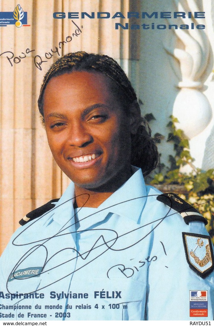 Gendarmerie -  Sylviane FELIX - Championne Du Monde Relais 4x100m 2003- Aspirante Gendarmerie - Sportsmen