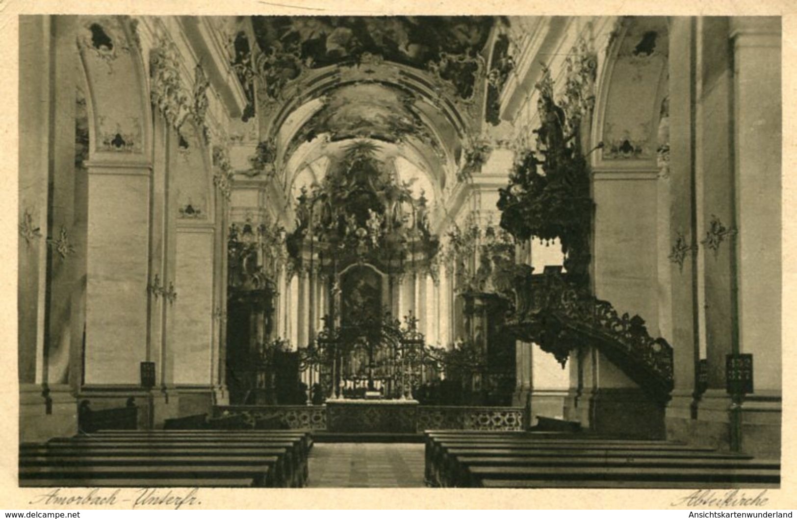 003508 Luftkurort Amorbach - Abteikirche. Blick Auf Den Hochaltar Von Der Orgel Aus - Amorbach