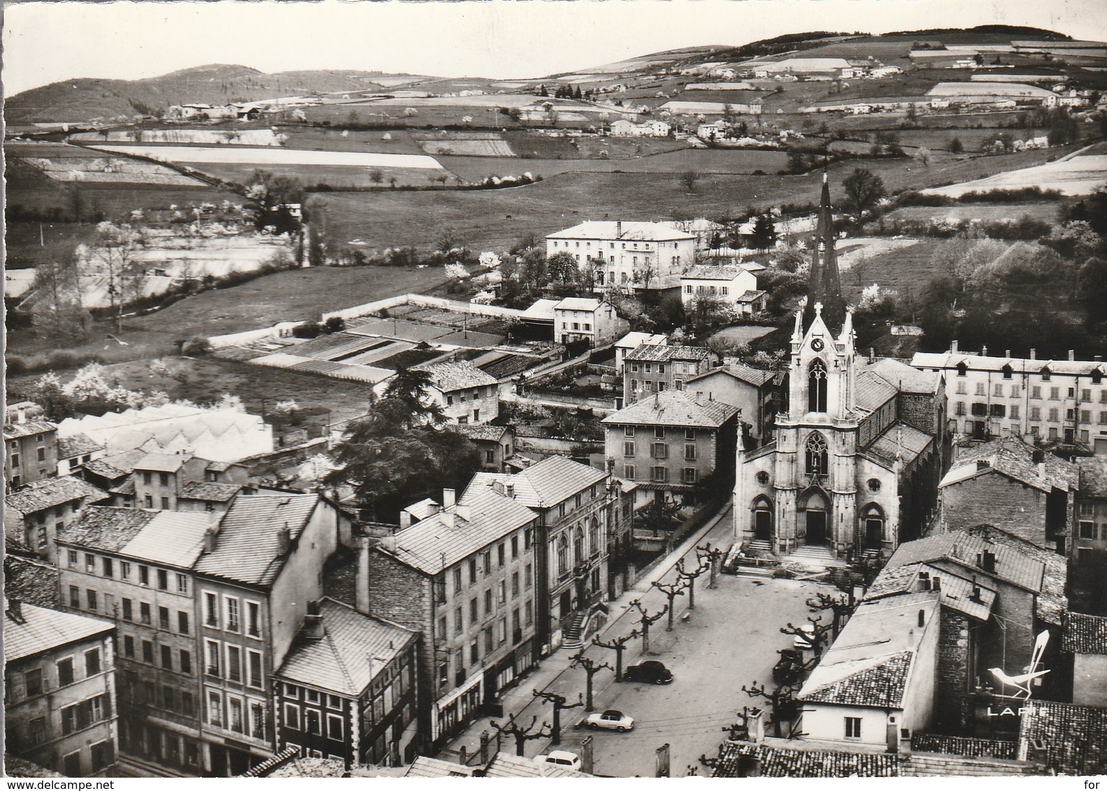 Rhone : PONTCHARRA-sur-TURDINE : Le Centre : Vue Aérienne ( Phto Vérit. Lapie ) C.P.S.M. - Pontcharra-sur-Turdine