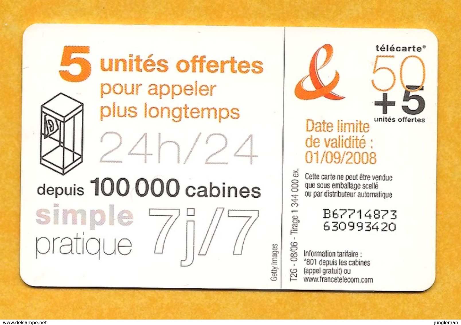Télécarte 50 Unités + 5 Offertes - Jeune Acrobate - 2006 - 2006