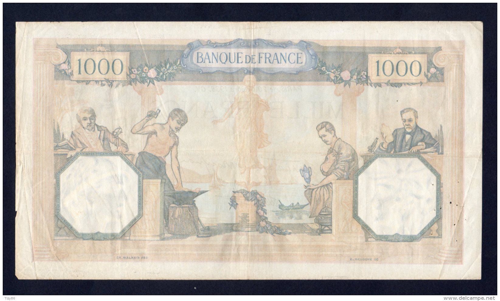 Banconota Francia - 1000 Franchi/Francs 20/10/1938 - 1 000 F 1927-1940 ''Cérès Et Mercure''